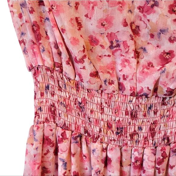 Misa Women's Pink Floral Ruffle Mini Dress Size XS - Picture 5 of 7
